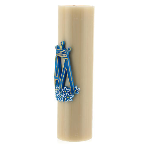 Altar candle Marian Symbol, beeswax 8cm 3