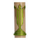 Paschal candle in beeswax with support with green Resurrected Christ 8x120cm s2