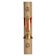 Paschal candle in beeswax with support with red Resurrected Christ 8x120cm s1