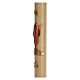 Paschal candle in beeswax with support with red Resurrected Christ 8x120cm s4