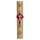 Paschal candle in beeswax with red Resurrected Christ 8x120cm s1