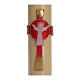 Paschal candle in beeswax with red Resurrected Christ 8x120cm s2
