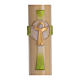 Paschal candle in beeswax with green Resurrected Christ 8x120cm s2