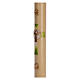 Paschal candle in beeswax with green Resurrected Christ 8x120cm s4