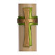 Green Cross Paschal Candle in beeswax with relief 8x120cm s2