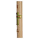Green Cross Paschal Candle in beeswax with relief 8x120cm s4