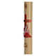 Paschal candle in beeswax with red cross and fish 8x120cm s4