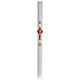 Paschal candle in white wax with red Cross Resurrected Christ 8x120cm s3