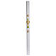 Paschal candle in white wax with green Cross Resurrected Christ 8x120cm s3