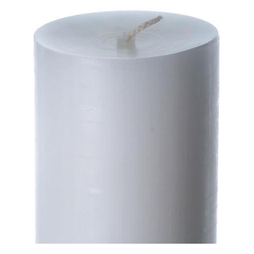 Easter candle in white wax with red cross in relief 8x120 cm 7