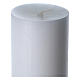 Easter candle in white wax with green cross in relief 8x120 cm s6