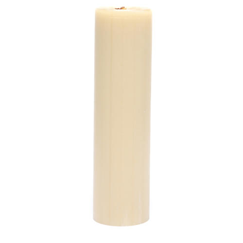 Altar candle with bas-relief in beeswax with red cross 8cm 3