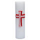 Altar candle with bas-relief in beeswax with cross 8cm s1