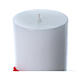 Canteen candle in white wax with bas relief and red cross, 8 cm diameter s3