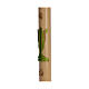 Paschal candle in beeswax with support and green Resurrected Christ 8x120cm s4