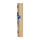 Paschal candle in beeswax with support and light blue Resurrected Christ 8x120cm s4