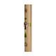 Paschal candle in beeswax with support and Green Christ 8x120cm s4