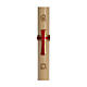 Paschal candle in beeswax with support and red cross in relief 8x120cm s1