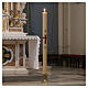 Paschal candle in beeswax with support and red cross in relief 8x120cm s2