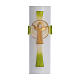 Paschal candle with inner reinforcement and green Christ 8x120cm s2