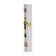 Paschal candle with inner reinforcement and green Christ 8x120cm s4