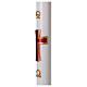 Paschal Candle in wax with support, red Cross 8x120 cm s4
