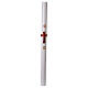 Paschal Candle in wax with support, red Cross 8x120 cm s4
