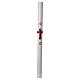 Paschal Candle in Paraffin wax REINFORCED Relief Red Cross 8x120 cm s3