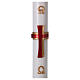 Paschal Candle in Paraffin wax REINFORCED Relief Red Cross 8x120 cm s1