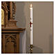 Paschal Candle in Paraffin wax REINFORCED Relief Red Cross 8x120 cm s2
