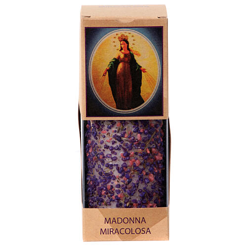 Candela votiva con incenso Madonna Miracolosa 3