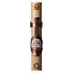 Paschal candle in beeswax lamb with copper colour cross 8x120 cm s1