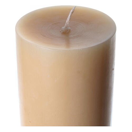 Paschal candle in beeswax lamb on book with red cross 8x120 cm 8