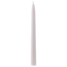 Taper candle shiny wax, h. 25 cm white
