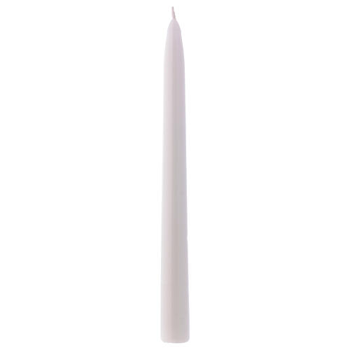 Taper candle shiny wax, h. 25 cm white 1