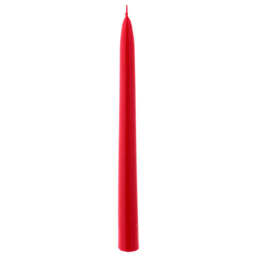 Świeczka stożkowa Błyszcząca Ceralacca h 25 cm czerwona 1