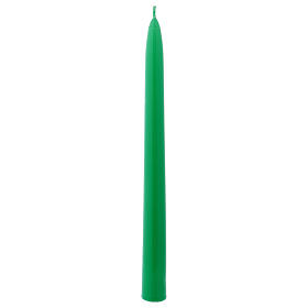 Świeczka stożkowa Błyszcząca Ceralacca h 25 cm zielona
