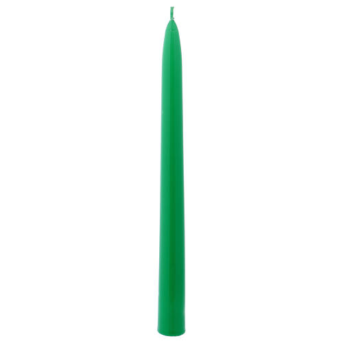 Świeczka stożkowa Błyszcząca Ceralacca h 25 cm zielona 1