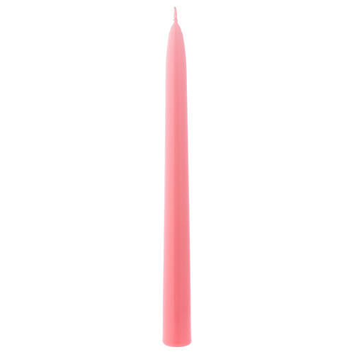 Świeczka stożkowa Błyszcząca Ceralacca h 25 cm różowa 1