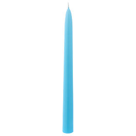 Świeczka stożkowa Błyszcząca Ceralacca h 25 cm błękitna