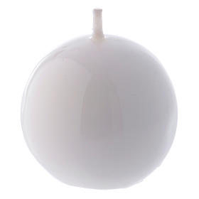 Ceralacca spherical white wax candle, diameter 5 cm