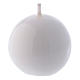 Ceralacca spherical white wax candle, diameter 5 cm s1
