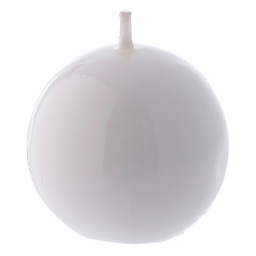 Glossy Sphere Candle Ceralacca, d. 5 cm white 1