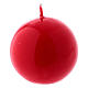 Glossy Ball Candle, Ceralacca d. 5 cm in red s1