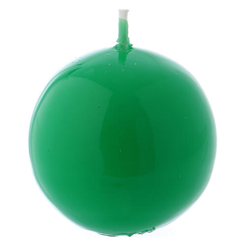 Glossy Sphere Candle Ceralacca, d. 5 cm green 1