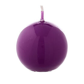 Ceralacca spherical purple wax candle, diameter 5 cm