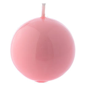 Ceralacca spherical pink wax candle, diameter 5 cm