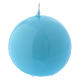 Ceralacca spherical light blue wax candle, diameter 5 cm s1