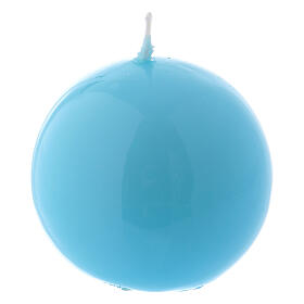 Glossy Sphere Candle Ceralacca, d. 5 cm light blue