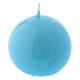 Glossy Sphere Candle Ceralacca, d. 5 cm light blue s1